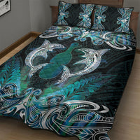 New Zealand Kotiate Weapon Quilt Bed Set Aotearoa Mango Paua Shell Maori Pattern LT22 - Polynesian Pride