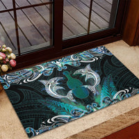 New Zealand Kotiate Weapon Rubber Doormat Aotearoa Mango Paua Shell Maori Pattern LT22 - Polynesian Pride