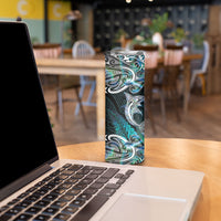 New Zealand Kotiate Weapon Skinny Tumbler Aotearoa Mango Paua Shell Maori Pattern LT22 - Polynesian Pride
