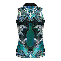 New Zealand Kotiate Weapon Women Sleeveless Polo Shirt Aotearoa Mango Paua Shell Maori Pattern LT22 - Polynesian Pride