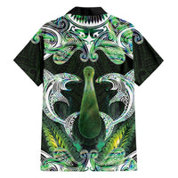 New Zealand Mere Pounamu Weapon Family Matching Short Sleeve Bodycon Dress and Hawaiian Shirt Aotearoa Mango Paua Shell Maori Pattern LT22 - Polynesian Pride