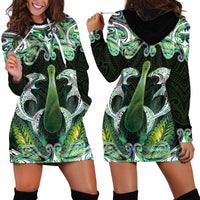New Zealand Mere Pounamu Weapon Hoodie Dress Aotearoa Mango Paua Shell Maori Pattern LT22 - Polynesian Pride