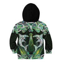 New Zealand Mere Pounamu Weapon Kid Hoodie Aotearoa Mango Paua Shell Maori Pattern LT22 - Polynesian Pride
