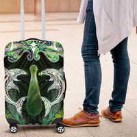 New Zealand Mere Pounamu Weapon Luggage Cover Aotearoa Mango Paua Shell Maori Pattern LT22 Green - Polynesian Pride