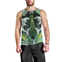 New Zealand Mere Pounamu Weapon Men Tank Top Aotearoa Mango Paua Shell Maori Pattern LT22 - Polynesian Pride
