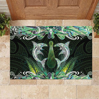 New Zealand Mere Pounamu Weapon Rubber Doormat Aotearoa Mango Paua Shell Maori Pattern LT22 Green - Polynesian Pride