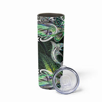 New Zealand Mere Pounamu Weapon Skinny Tumbler Aotearoa Mango Paua Shell Maori Pattern LT22 - Polynesian Pride