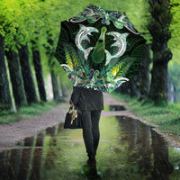 New Zealand Mere Pounamu Weapon Umbrella Aotearoa Mango Paua Shell Maori Pattern LT22 - Polynesian Pride