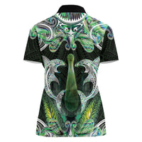 New Zealand Mere Pounamu Weapon Women Polo Shirt Aotearoa Mango Paua Shell Maori Pattern LT22 - Polynesian Pride