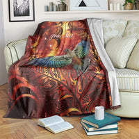 New Zealand Kea Bird Matariki Personalised Blanket Silver Fern Maori Pattern