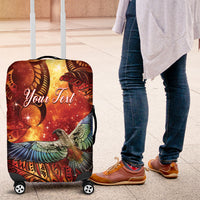 New Zealand Kea Bird Matariki Personalised Luggage Cover Silver Fern Maori Pattern