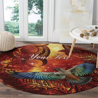 New Zealand Kea Bird Matariki Personalised Round Carpet Silver Fern Maori Pattern