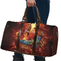 New Zealand Kea Bird Matariki Personalised Travel Bag Silver Fern Maori Pattern