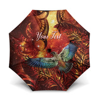 New Zealand Kea Bird Matariki Personalised Umbrella Silver Fern Maori Pattern