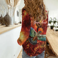 New Zealand Kea Bird Matariki Personalised Women Casual Shirt Silver Fern Maori Pattern LT22 - Polynesian Pride