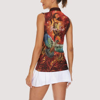 New Zealand Kea Bird Matariki Personalised Women Sleeveless Polo Shirt Silver Fern Maori Pattern LT22 - Polynesian Pride