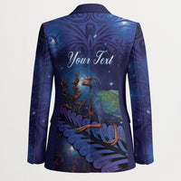 Takahe New Zealand Personalised Blazer Harakeke Silver Fern Maori Pattern