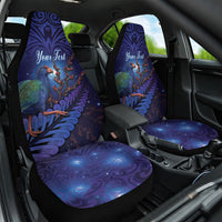 Takahe New Zealand Personalised Car Seat Cover Harakeke Silver Fern Maori Pattern