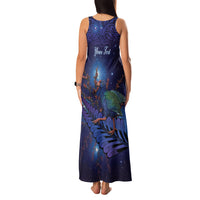 Takahe New Zealand Personalised Family Matching Tank Maxi Dress and Hawaiian Shirt Harakeke Silver Fern Maori Pattern LT22 - Polynesian Pride