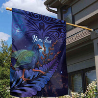 Takahe New Zealand Personalised Garden Flag Harakeke Silver Fern Maori Pattern