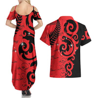 New Zealand Matariki Couples Matching Summer Maxi Dress and Hawaiian Shirt Maori New Year Koru Pattern LT22 - Polynesian Pride