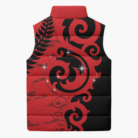New Zealand Matariki Sleeveless Puffer Jacket Maori New Year Koru Pattern