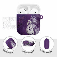 New Zealand Matariki AirPods Case Maori Manaia Galaxy Silver Fern Purple Color LT22 - Polynesian Pride