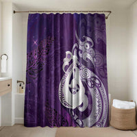New Zealand Matariki Bathroom Set Maori Manaia Galaxy Silver Fern Purple Color LT22 Shower Curtain Only Purple - Polynesian Pride