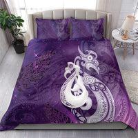New Zealand Matariki Bedding Set Maori Manaia Galaxy Silver Fern Purple Color LT22 - Polynesian Pride