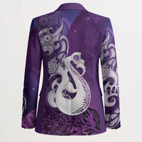 New Zealand Matariki Blazer Maori Manaia Galaxy Silver Fern Purple Color LT22 - Polynesian Pride