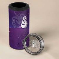 New Zealand Matariki 4 in 1 Can Cooler Tumbler Maori Manaia Galaxy Silver Fern Purple Color LT22 - Polynesian Pride