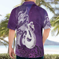 New Zealand Matariki Hawaiian Shirt Maori Manaia Galaxy Silver Fern Purple Color LT22 - Polynesian Pride