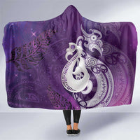 New Zealand Matariki Hooded Blanket Maori Manaia Galaxy Silver Fern Purple Color LT22 One Size Purple - Polynesian Pride