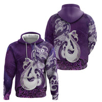 New Zealand Matariki Hoodie Maori Manaia Galaxy Silver Fern Purple Color LT22 - Polynesian Pride