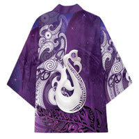New Zealand Matariki Kimono Maori Manaia Galaxy Silver Fern Purple Color LT22 - Polynesian Pride