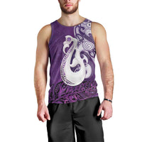 New Zealand Matariki Men Tank Top Maori Manaia Galaxy Silver Fern Purple Color LT22 - Polynesian Pride