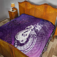 New Zealand Matariki Quilt Maori Manaia Galaxy Silver Fern Purple Color LT22 - Polynesian Pride