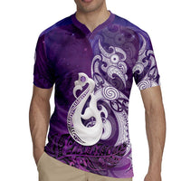 New Zealand Matariki Rugby Jersey Maori Manaia Galaxy Silver Fern Purple Color LT22 - Polynesian Pride