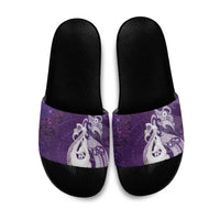 New Zealand Matariki Slide Sandals Maori Manaia Galaxy Silver Fern Purple Color LT22 Purple - Polynesian Pride