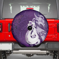 New Zealand Matariki Spare Tire Cover Maori Manaia Galaxy Silver Fern Purple Color LT22 - Polynesian Pride