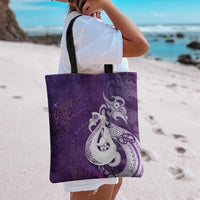 New Zealand Matariki Tote Bag Maori Manaia Galaxy Silver Fern Purple Color LT22 - Polynesian Pride