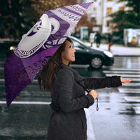 New Zealand Matariki Umbrella Maori Manaia Galaxy Silver Fern Purple Color LT22 - Polynesian Pride