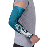 New Zealand Matariki Arm Sleeves Maori Manaia Galaxy Silver Fern Blue Color LT22 - Polynesian Pride