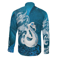 New Zealand Matariki Family Matching Mermaid Dress and Hawaiian Shirt Maori Manaia Galaxy Silver Fern Blue Color LT22 - Polynesian Pride