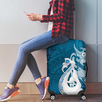 New Zealand Matariki Luggage Cover Maori Manaia Galaxy Silver Fern Blue Color LT22 - Polynesian Pride