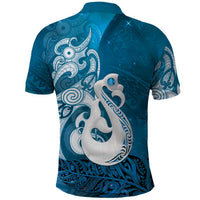 New Zealand Matariki Polo Shirt Maori Manaia Galaxy Silver Fern Blue Color LT22 - Polynesian Pride