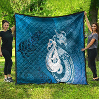 New Zealand Matariki Quilt Maori Manaia Galaxy Silver Fern Blue Color LT22 - Polynesian Pride