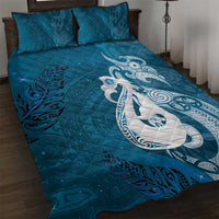New Zealand Matariki Quilt Bed Set Maori Manaia Galaxy Silver Fern Blue Color LT22 Blue - Polynesian Pride