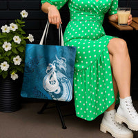 New Zealand Matariki Tote Bag Maori Manaia Galaxy Silver Fern Blue Color LT22 - Polynesian Pride