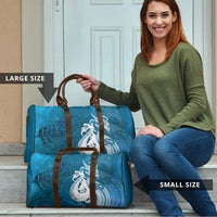 New Zealand Matariki Travel Bag Maori Manaia Galaxy Silver Fern Blue Color LT22 - Polynesian Pride